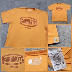 Carhartt Mens X-Large‎ XL Loose Fit Spellout Logo Paint Splatter Graphic T Shirt